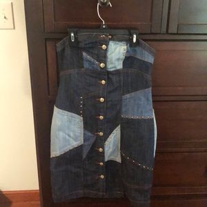 High Waisted Jean Skirt Size M